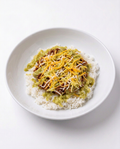 Lean Ground Beef Taco Bowl with homemade Salsa Verde