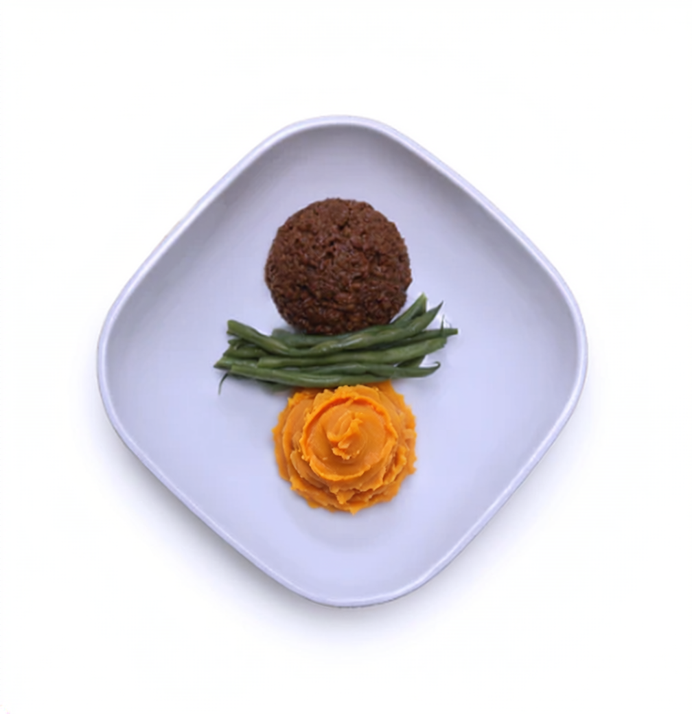 Korean BBQ Beef with Smashed Sweet Potatoes & Green Beans