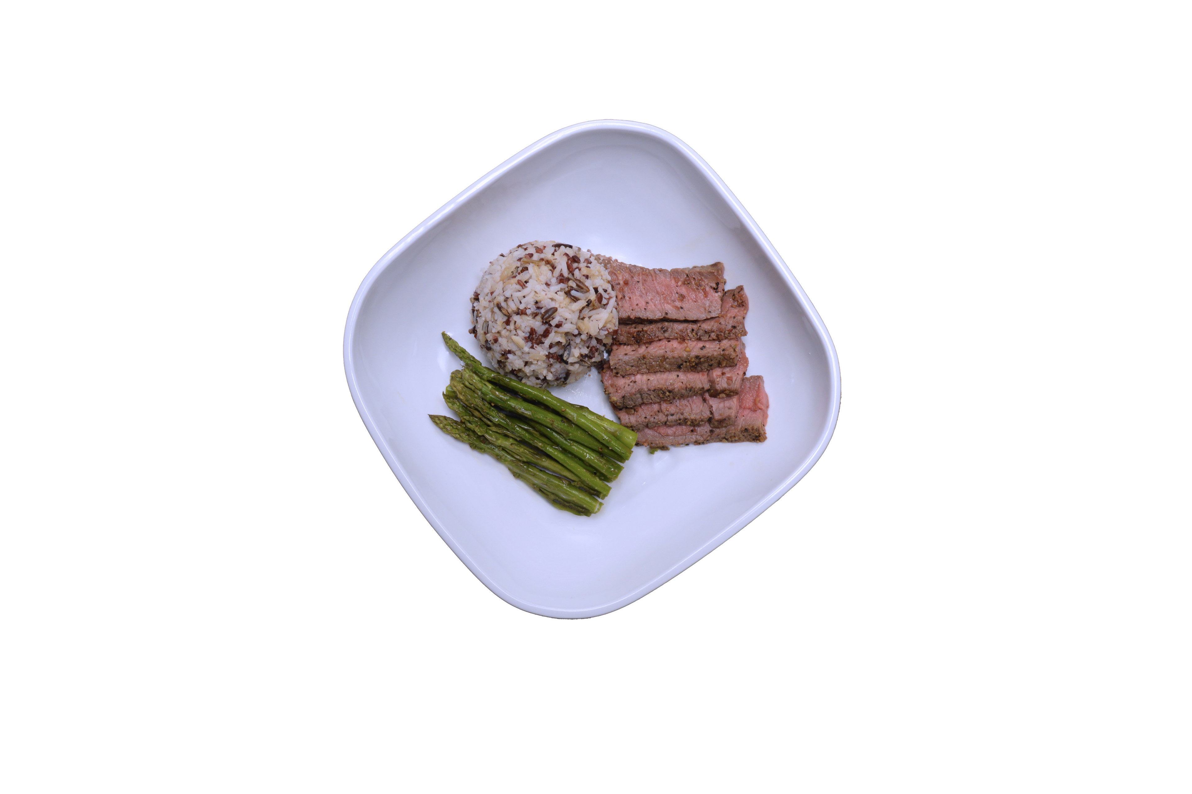 Flank Steak with Wild Rice and Asparagus