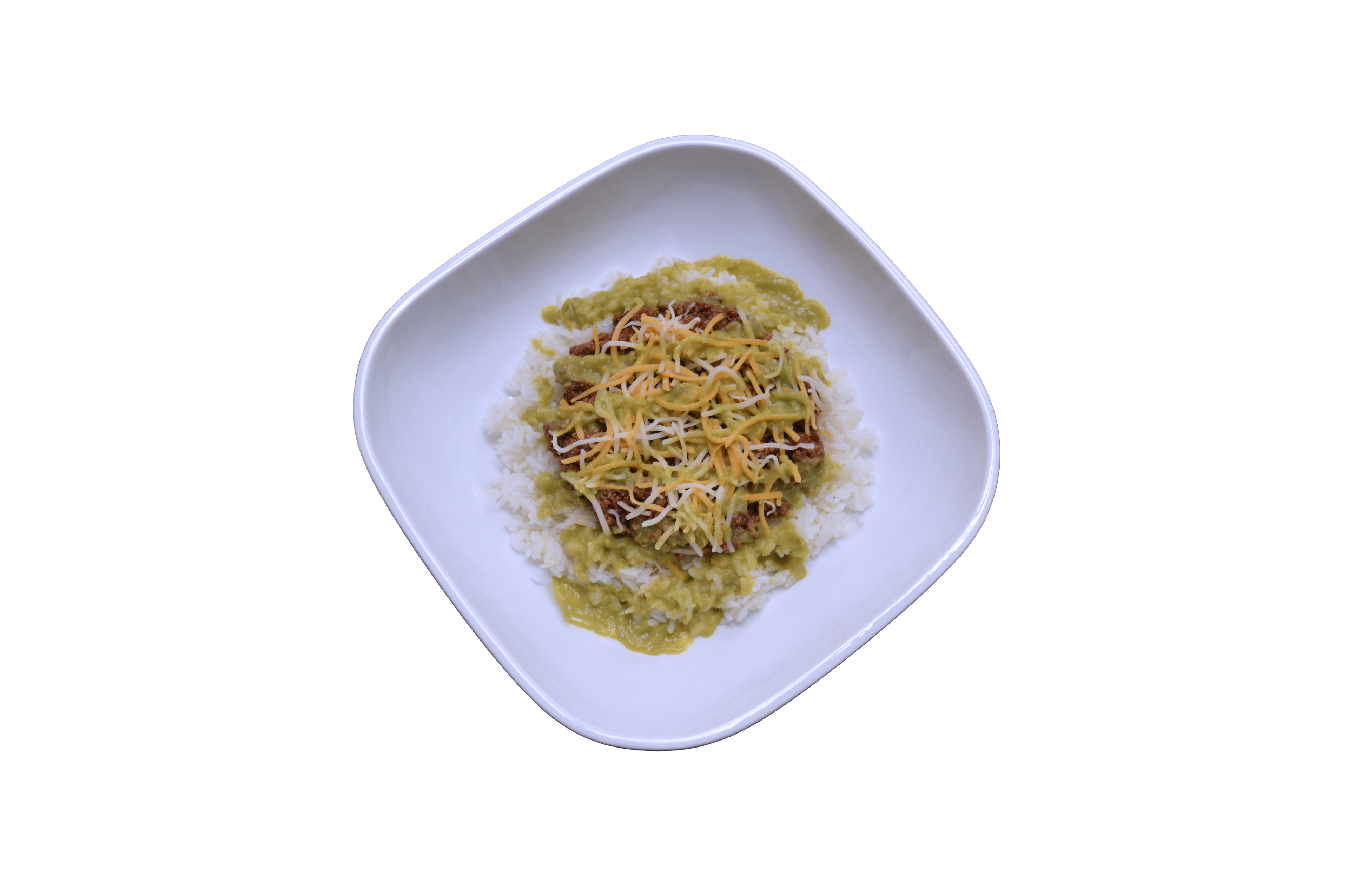 Lean Ground Beef Taco Bowl with homemade Salsa Verde