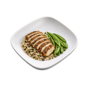 Jerk Chicken with Wild Rice and Steamed Snow Peas